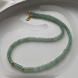 Natural Green Beads Necklace Women Anniverssary Jewelry - Genuine - Gemstone