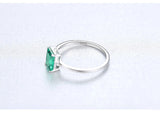 Natural Large Green Emerald Ring Wedding Real 925 Silver Sterling Women Jewelry - Genuine - Gemstone