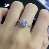 Natural Moissanite Engagement Ring for Women Diamond18K Gold Jewelry - Genuine - Gemstone