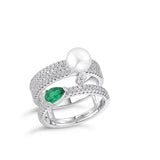 Natural Pearl Green Ring Freshwater For Women Wedding Jewelry - Genuine - Gemstone