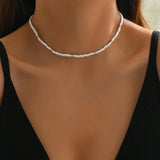 Natural Seashell Beaded Necklace Shell Pendant Ocean Jewelry Choker Suitable For Women - Gemstone Gold