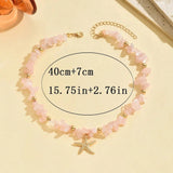Natural Seashell Beaded Necklace Shell Pendant Ocean Jewelry Choker Suitable For Women - Gemstone Gold
