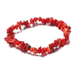 Natural Vintage Stone Beads Stretchy Bracelet Colored Stone Women's Bracelet - Genuine - Gemstone