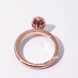 Oval Alexandrite Women Ring 18k Rose Gold Wedding Jewelry - Genuine - Gemstone