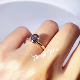 Oval Alexandrite Women Ring 18k Rose Gold Wedding Jewelry - Genuine - Gemstone