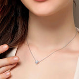 Pave Zircon Circle Pendant Choker Chain Necklace For Women Jewelry - Genuine - Gemstone