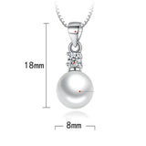 Pearl Round Pendant Necklace Wedding Ladies Jewelry Zircon For Women - Gemstone Gold
