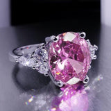 Princess Pink Zircon Women Ring Wedding Rose Gold Party Jewellery - Genuine - Gemstone