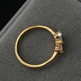 Princess Zircon Gold Ring Women's Wedding Jewelry - Genuine - Gemstone