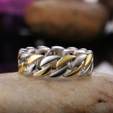 Punk Chain Ring Silver Women Anniverssary Party Jewelry - Genuine - Gemstone