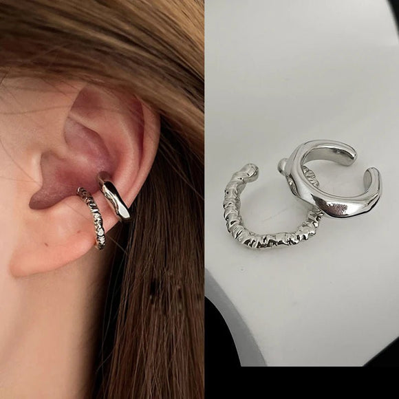 Punk Non - Piercing Cuff Earrings for Women Ear Clip Earring Jewelry Party - Gemstone Gold