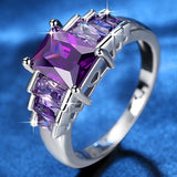 Purple Alexandrite Engagement Ring 925 Silver Women Wedding Jewelry - Genuine - Gemstone