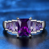 Purple Alexandrite Engagement Ring 925 Silver Women Wedding Jewelry - Genuine - Gemstone