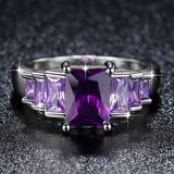 Purple Alexandrite Engagement Ring 925 Silver Women Wedding Jewelry - Genuine - Gemstone