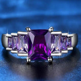 Purple Alexandrite Engagement Ring 925 Silver Women Wedding Jewelry - Genuine - Gemstone