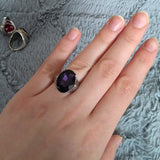 Purple Alexandrite Engagement Ring Art Deco Women's Wedding Jewelry - Genuine - Gemstone