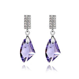 Purple Gemstone Stud Earrings 925 Sterling Silver Women's Wedding Jewelry - Genuine - Gemstone