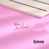 Real 925 Sterling Star Stud Earrings for Women Geometric Zircon Fine Jewelry - Gemstone Gold