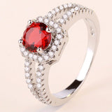 Red Ruby Engagement Ring 925 Silver For Women Wedding Jewelry Gift - Genuine - Gemstone