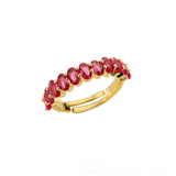 Red Ruby Golden Ring for Women Wedding Party Jewelry - Genuine - Gemstone