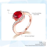 Red Ruby Wedding Ring For Women Engagement Jewelry - Genuine - Gemstone