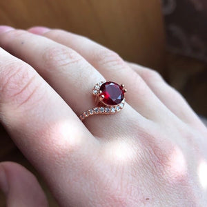 Red Ruby Wedding Ring For Women Engagement Jewelry - Genuine - Gemstone