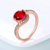 Red Ruby Wedding Ring For Women Engagement Jewelry - Genuine - Gemstone