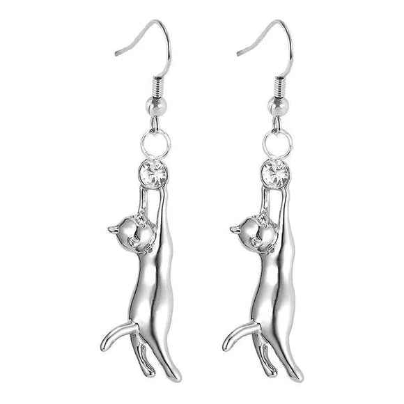 Round Cute Pet Dangle Earrings Love Gift Animal Accessories Statement Jewelry - Gemstone Gold