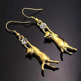 Round Cute Pet Dangle Earrings Love Gift Animal Accessories Statement Jewelry - Gemstone Gold