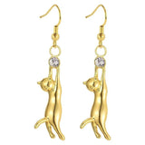 Round Cute Pet Dangle Earrings Love Gift Animal Accessories Statement Jewelry - Gemstone Gold