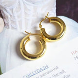 Round Gold Earrings For Women Girl Sexy Trendy Jewelry Gift Party - Gemstone Gold