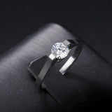 Sapphire Women Engagement Ring 316L Stainless Steel Women Jewelry - Genuine - Gemstone