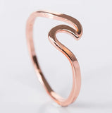 Sea Wave Ring Rose Gold Jewelry For Women Anniverssary Surfer Gift - Genuine - Gemstone