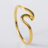 Sea Wave Ring Rose Gold Jewelry For Women Anniverssary Surfer Gift - Genuine - Gemstone