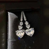 Short Drop Earrings with Flower Topaz Diamond for Women Eye Catching Party Wedding Jewelry - Genuine - Gemstone