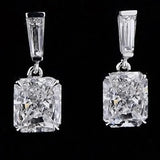 Short Drop Earrings with Flower Topaz Diamond for Women Eye Catching Party Wedding Jewelry - Genuine - Gemstone