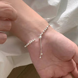 Silver Metal Bracelet for Women Beads Handmade Birthday Christmas Gift - Gemstone Gold