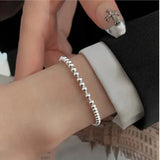 Silver Metal Bracelet for Women Beads Handmade Birthday Christmas Gift - Gemstone Gold