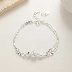 Silver Metal Bracelet for Women Beads Handmade Birthday Christmas Gift - Gemstone Gold