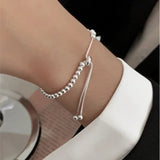 Silver Metal Bracelet for Women Beads Handmade Birthday Christmas Gift - Gemstone Gold