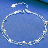 Silver Metal Bracelet for Women Beads Handmade Birthday Christmas Gift - Gemstone Gold