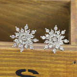 Snow Flake Gemstone Stud Earrings Splinter Women's Wedding Jewelry - Genuine - Gemstone