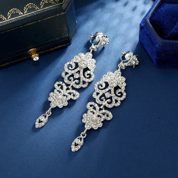 Sparkling Crystal Hanging Drop Party Women Wedding Jewelry Gift - Gemstone Gold
