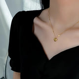 Titanium Gold Love Pendant Necklace Women Party Jewelry Christmas Jewelry - Gemstone Gold