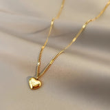 Titanium Gold Love Pendant Necklace Women Party Jewelry Christmas Jewelry - Gemstone Gold