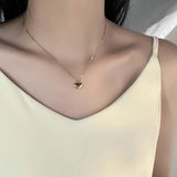 Titanium Gold Love Pendant Necklace Women Party Jewelry Christmas Jewelry - Gemstone Gold