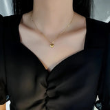 Titanium Gold Love Pendant Necklace Women Party Jewelry Christmas Jewelry - Gemstone Gold