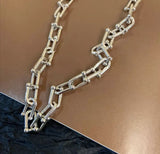 Trendy Chain Necklace for Women 925 Sterling Silver Wedding Jewelry - Genuine - Gemstone