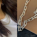 Trendy Chain Necklace for Women 925 Sterling Silver Wedding Jewelry - Genuine - Gemstone