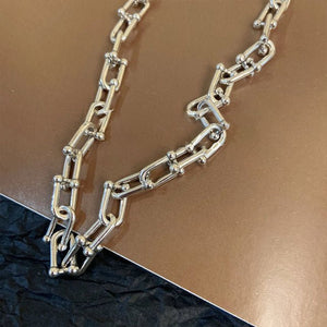 Trendy Chain Necklace for Women 925 Sterling Silver Wedding Jewelry - Genuine - Gemstone